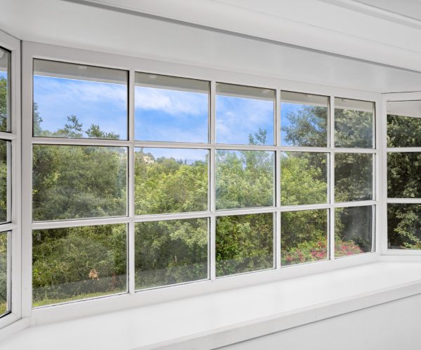 A renovated Los Angeles home interior, empty room with a window